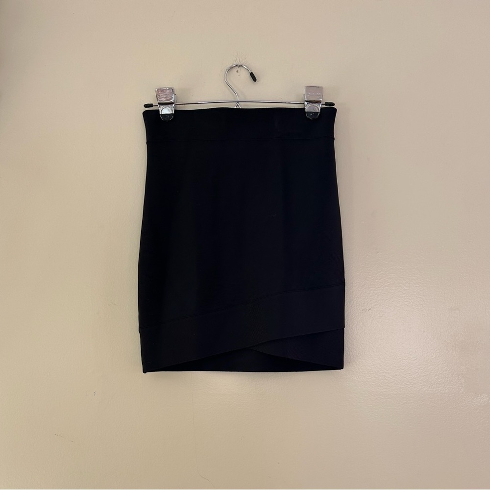 BCBG Black Wrap Pencil Mini Skirt for Cocktail